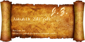 Jakubik Zénó névjegykártya